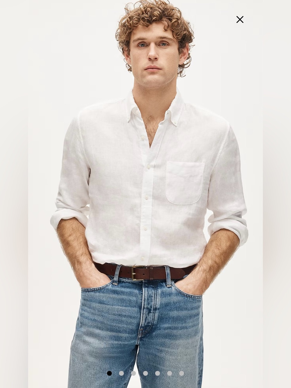 J. Crew Classic Fit Baird McNutt Irish linen shirt in White Size XL $118 BE554